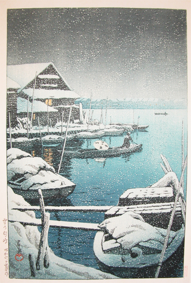 Hasui Kawase - Snow at Mukojima