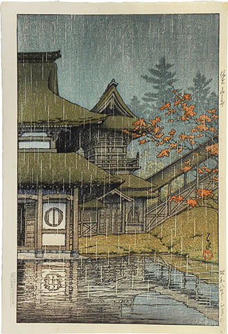 Hasui Kawase - Collection of scenic views of Japan, eastern Japan edition: The Yama Temple, Sendai (Nihon fukei shu higashi Nihon hen: Sendai Yamadera)