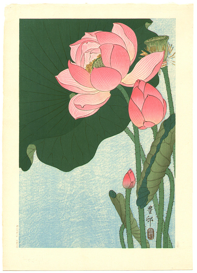 Ohara Koson - Flowering Lotus