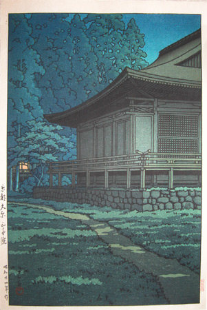 Hasui Kawase - Moonlight at Sanzenin Shrine, Kyoto