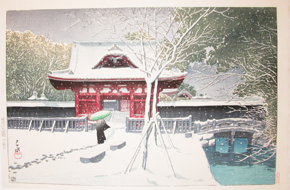 Hasui Kawase - Snow at Shiba Park