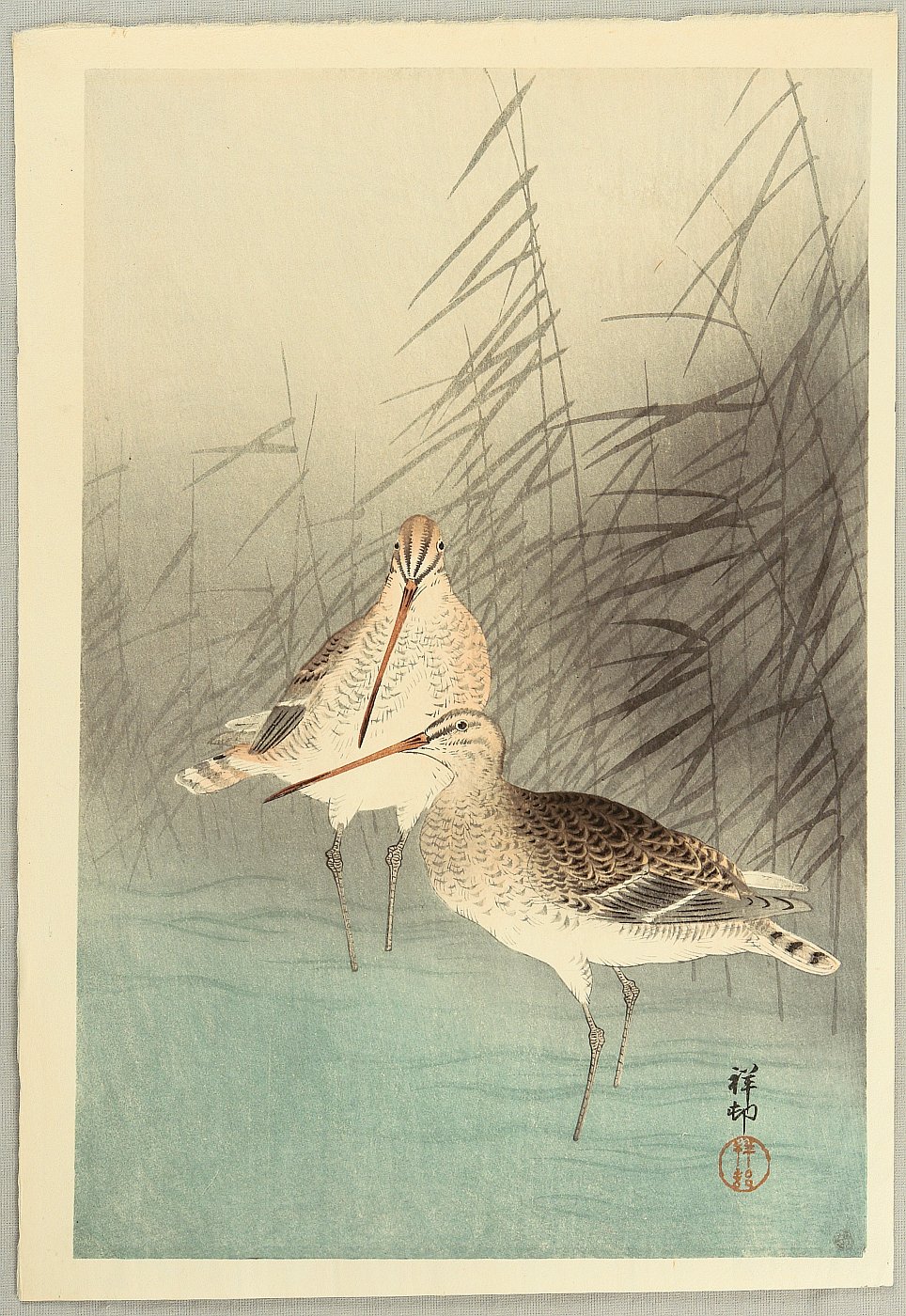 Ohara Koson - Bar-tailed Godwits