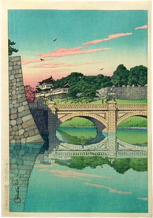 Hasui Kawase - Morning at Nijubashi (Nijubashi no asa)