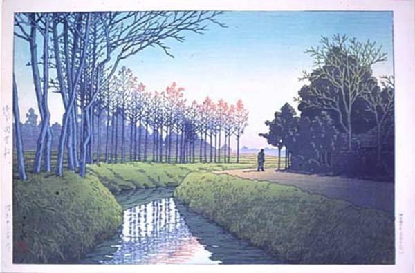 Hasui Kawase - Tamiya Village in Saitama pref.