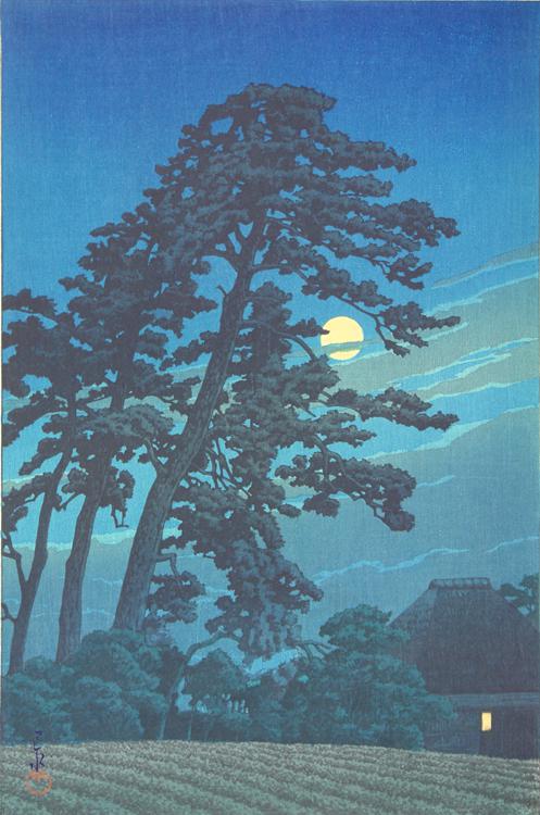 Hasui Kawase - Moon at Magome