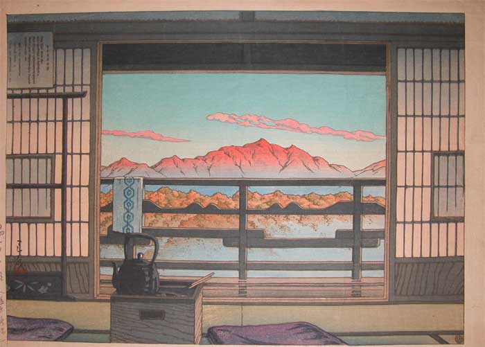 Hasui Kawase - Morning at Hot Spring Inn, Shiobara