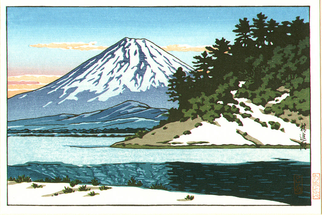 Hasui Kawase - Mt.Fuji and Lake