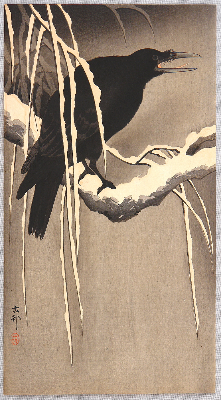 Ohara Koson - Crow on a Snowy Bough