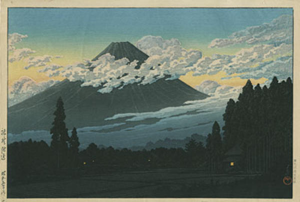 Hasui Kawase - Fuji near Susono, Evening