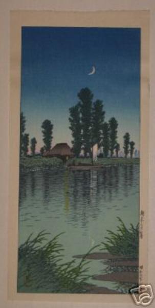 Hasui Kawase - Evening at Itako — 潮来の夕暮