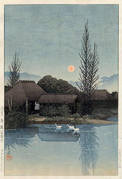 Hasui Kawase - Ukijima, Ryujo, Ibaragi, Ukishima- Yanaginawa