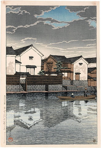 Hasui Kawase - Souvenirs of Travel, Third Series: Matsue in Izumo: Cloudy Day (Tabi miyage dai sanshu: Izumo Matsue: Kumoribi)