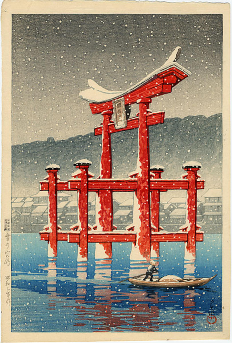 Hasui Kawase - Snow at Miyajima