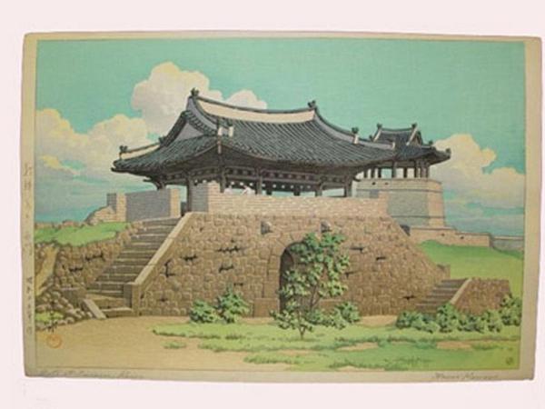 Hasui Kawase - West Gate of Suigen, Korea