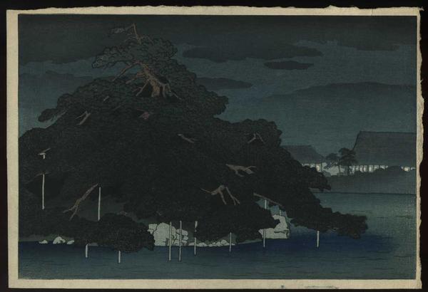 Hasui Kawase - Rainy Night on the Pine Islet Matsunoshima