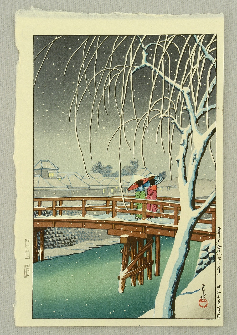 Hasui Kawase - Evening Snow, Edo River