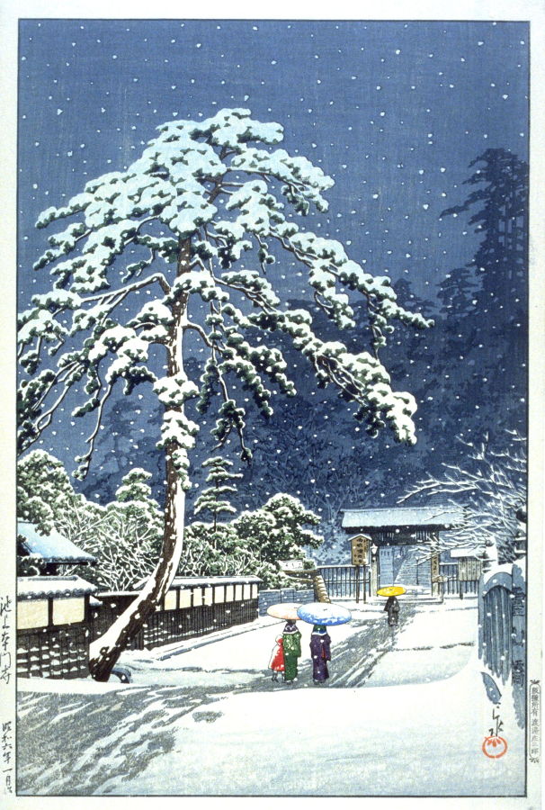 Hasui Kawase - Honmomji Temple in the Snow