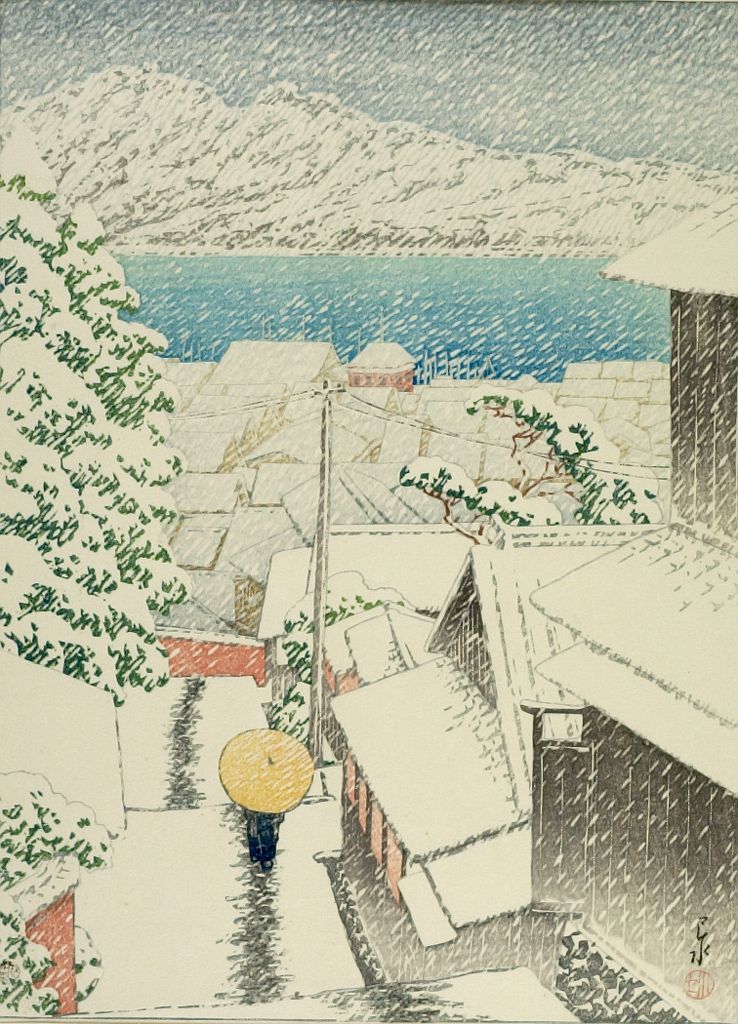 Hasui Kawase - Hill of Senko-ji (Onomichi Senko-ji no saka), Taishô period, dated 1922