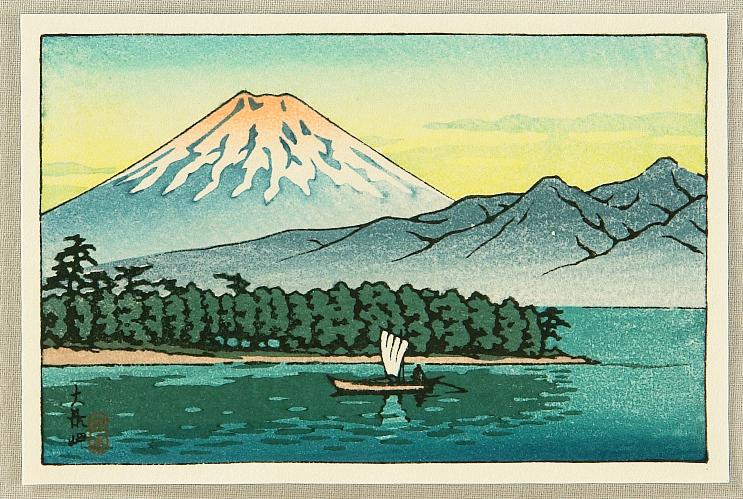 Hasui Kawase - Mt. Fuji seen from Osaki Promontory