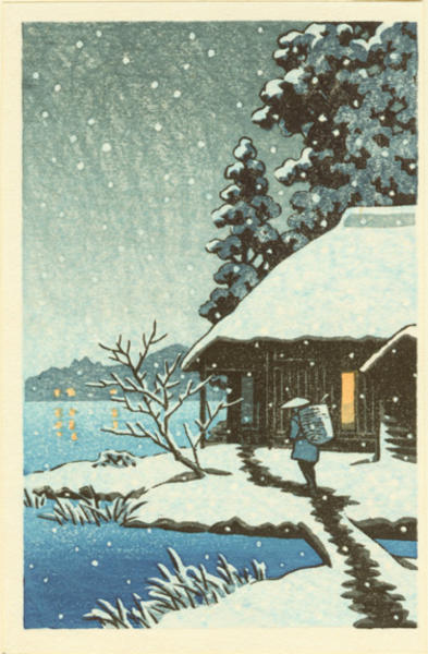 Hasui Kawase - Unknown, snow, sea, lake