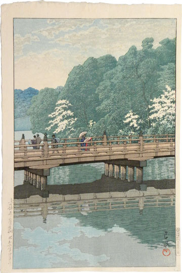 Hasui Kawase - Benkei Bridge, Akasaka (Akasaka Benkeibashi)