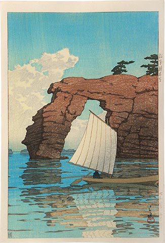 Hasui Kawase - Collection of scenic views of Japan, eastern Japan edition: Zaimoku Island, Matsushima (Nihon fukei shu higashi Nihon hen: Matsushima Zaimokuto)