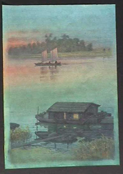 Hasui Kawase - Arakawa in Rain