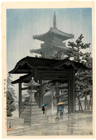 Hasui Kawase - Zentsüji Temple, Sanshü