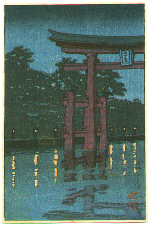 Hasui Kawase - Miyajima at Night