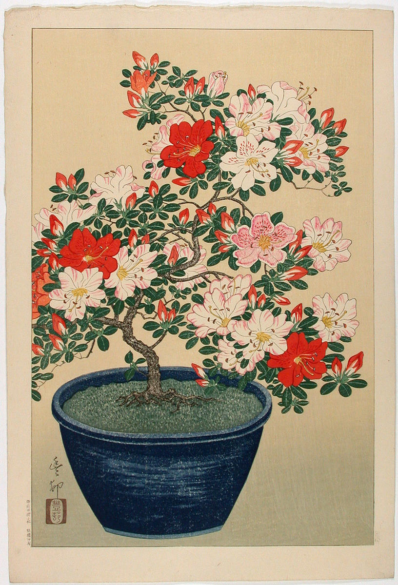 Ohara Koson - Bonsai azelia