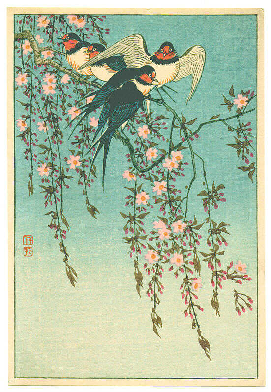 Ohara Koson - Barn Swallows