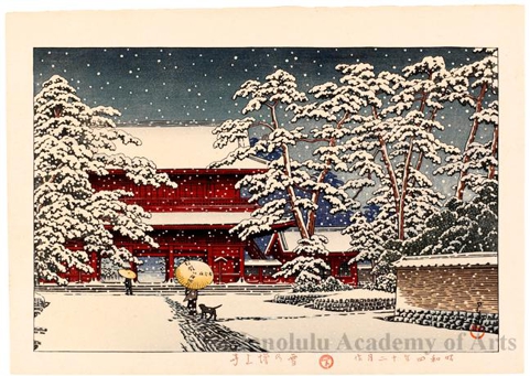 Hasui Kawase - Snow at Zöjö Temple