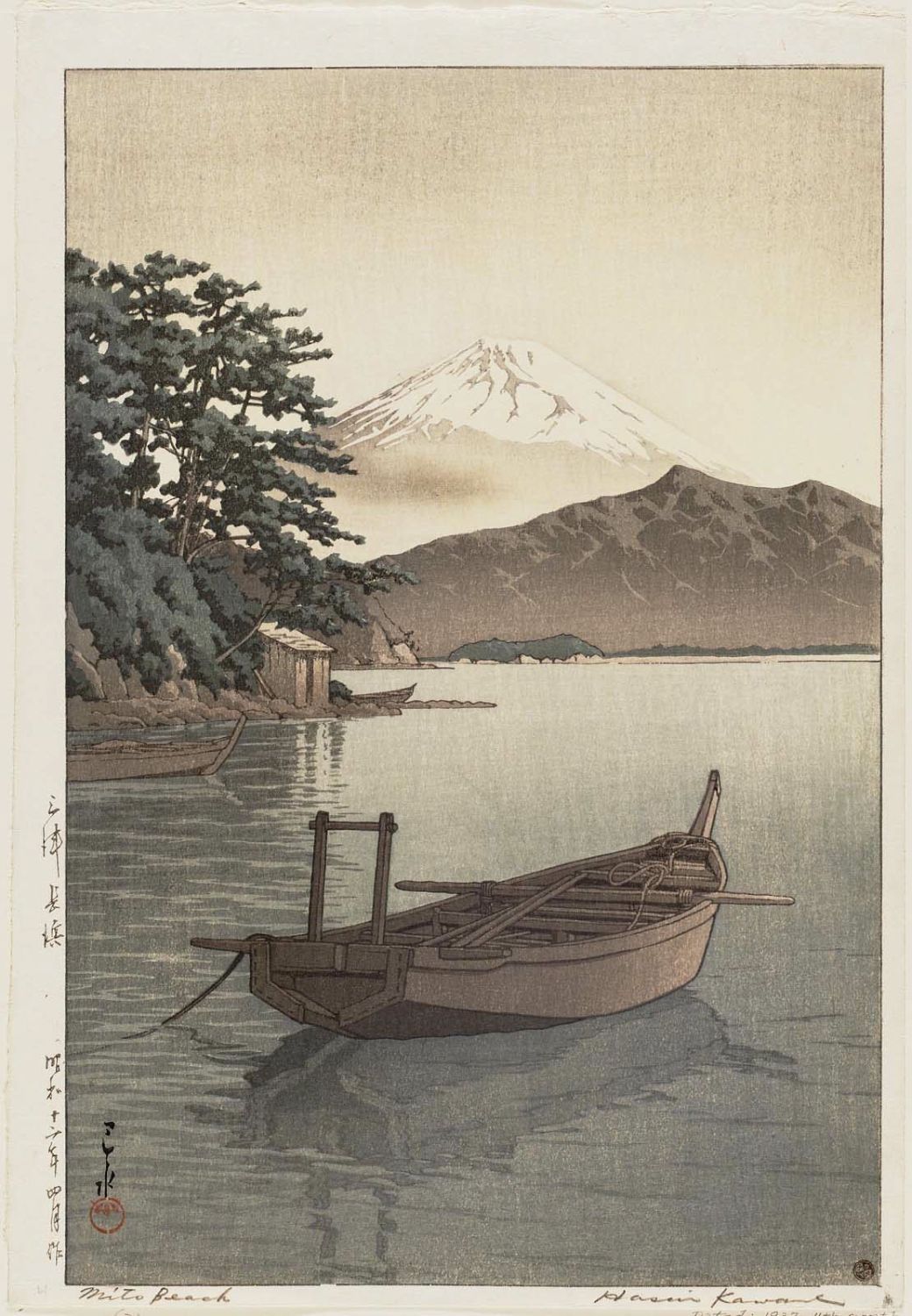 Hasui Kawase - Nagahama Beach in Mito (Mito Nagahama)