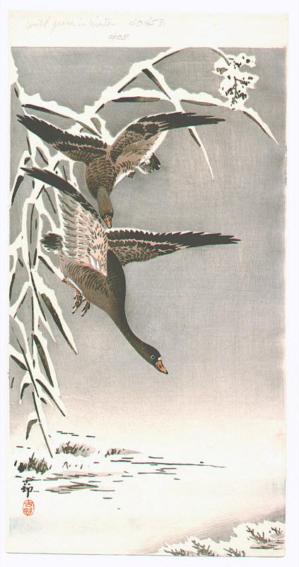 Ohara Koson - Geese in the Snow (Muller Collection)