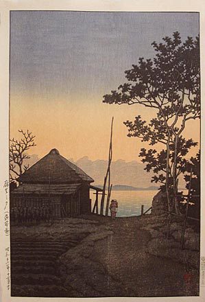 Hasui Kawase - Evening at Asao, Ibaragi prefecture (Asao no yu: Ibaragiken)