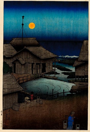 Hasui Kawase - Mishima River, Mutsu