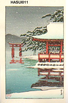 Hasui Kawase - Similar to Snow at Miyajima Shrine (1930’s)