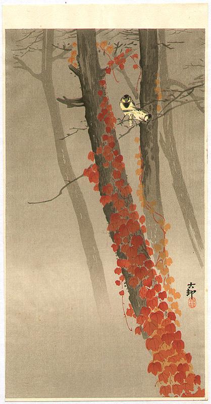 Ohara Koson - Birds and Red Ivy