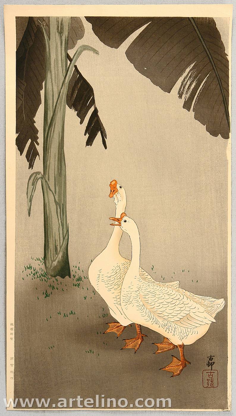 Ohara Koson - Geese and Banana Tree