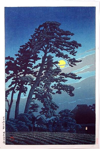 Hasui Kawase - Moon At Magome — 馬込の月