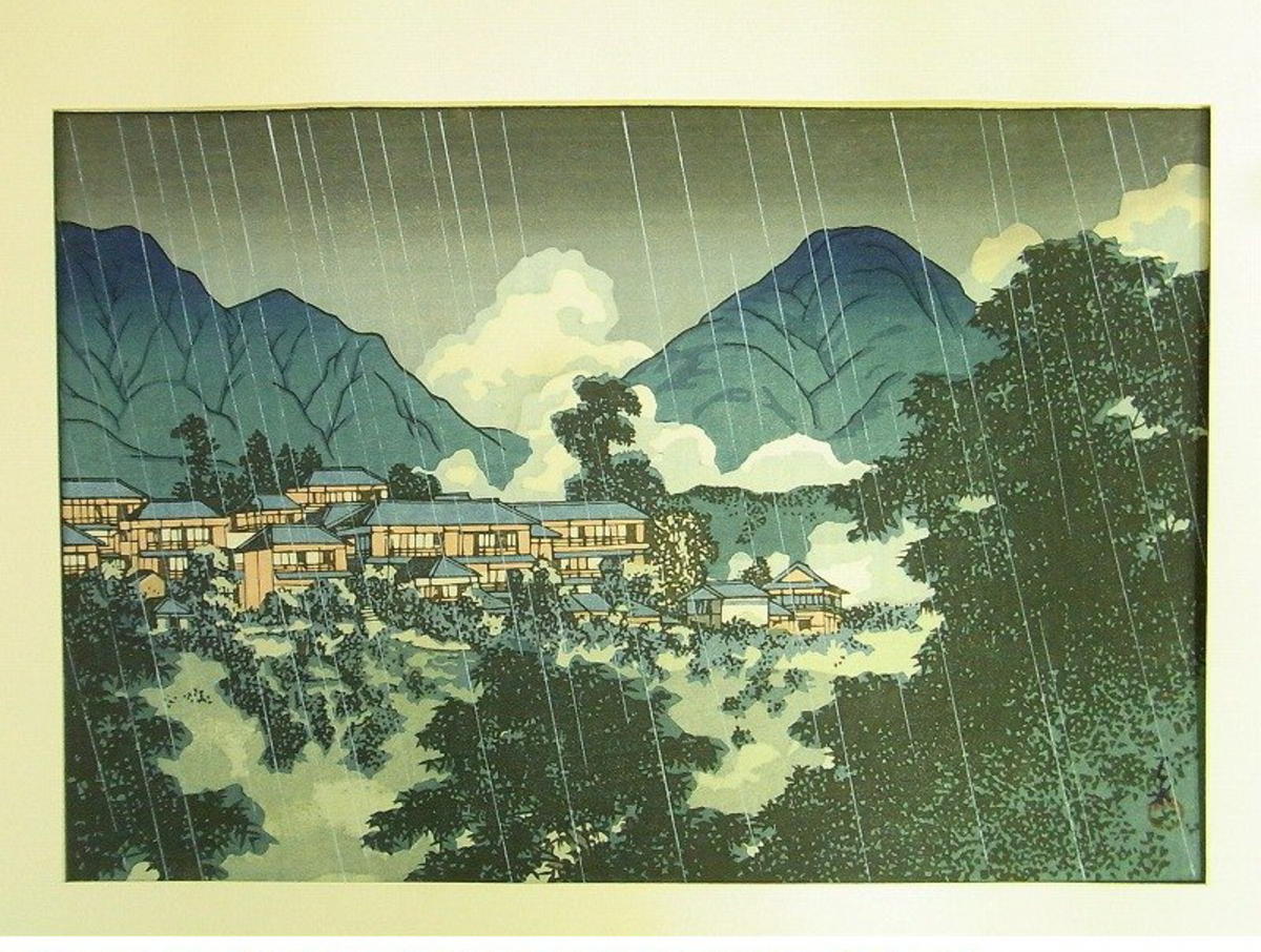 Hasui Kawase - Kannonji Temple in Beppu- Kankaiji Temple — 別府温泉