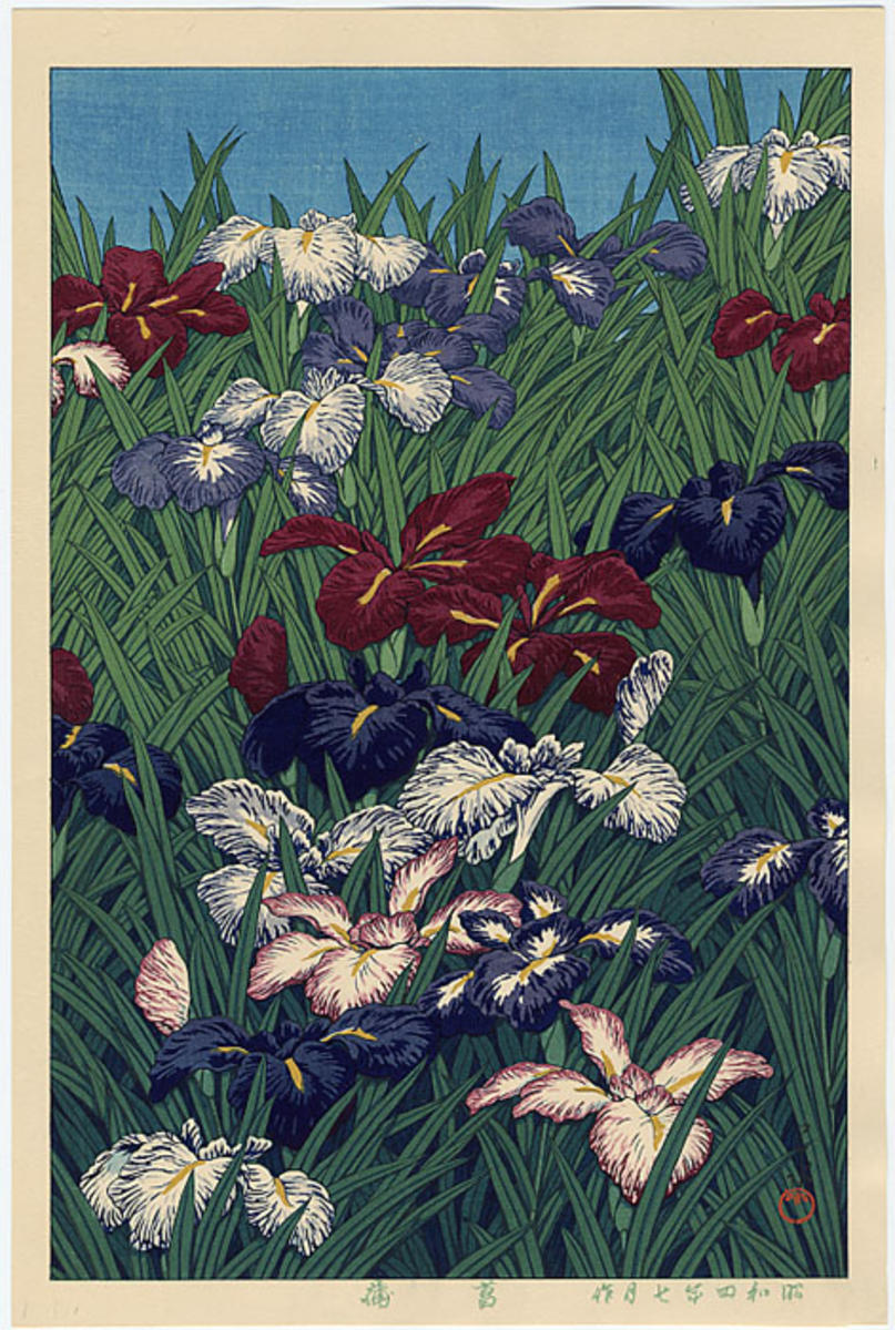 Hasui Kawase - Iris Flowers