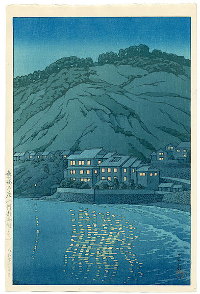 Hasui Kawase - Evening in Atami, View From the Abe Inn