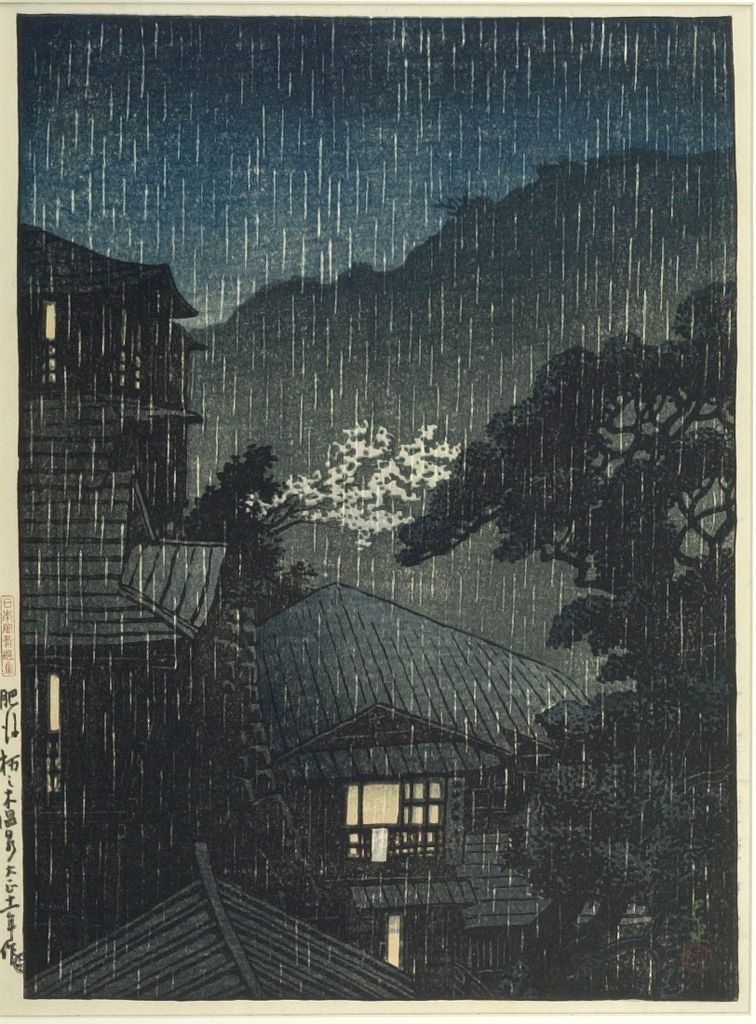 Hasui Kawase - Tochinoki Onsen, Higo, Taishô period, dated 1922