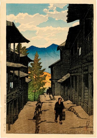 Hasui Kawase - Autumn at the Arayu Spa, Shiobara