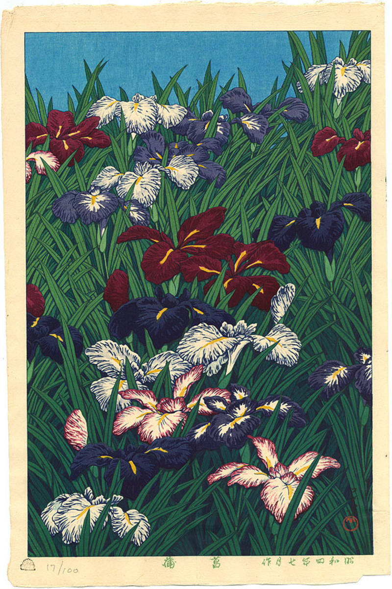 Hasui Kawase - Iris Flowers