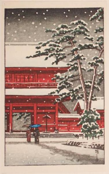 Hasui Kawase - Zojoji Temple in Snow