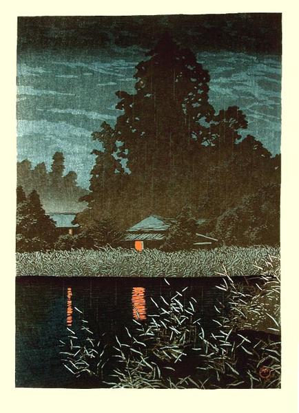 Hasui Kawase - Rain at Omiya