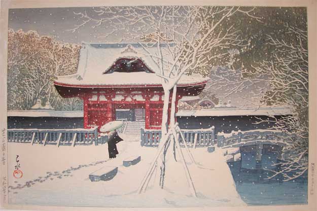 Hasui Kawase - Snow at Shiba Park