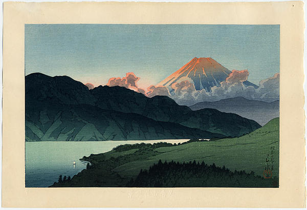 Hasui Kawase - A Nocturnal Fuji, Lake Ashino